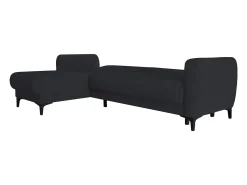 New Dmora Sofá cama Dabazo, Sofá cama de canto com península reversível, Sofá moderno com chaiselongue e 3 almofadas, 230x153h85 cm, Azul