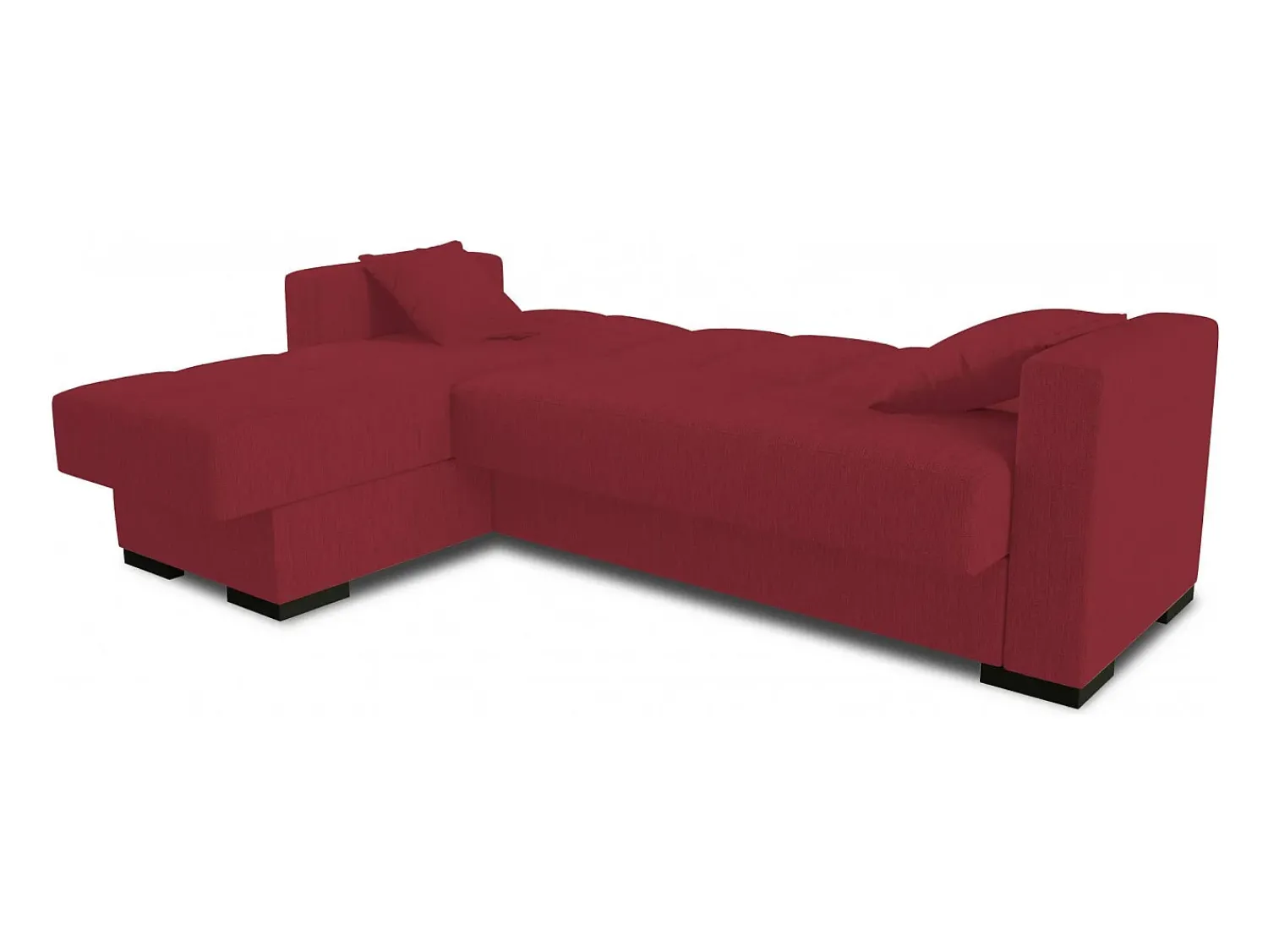 Dmora Sofá cama Ddajca, Sofá cama de canto com península reversível, Sofá de arrumação para sala com chaislongue e 2 almofadas, 230x150h81 cm,^ Sofá
