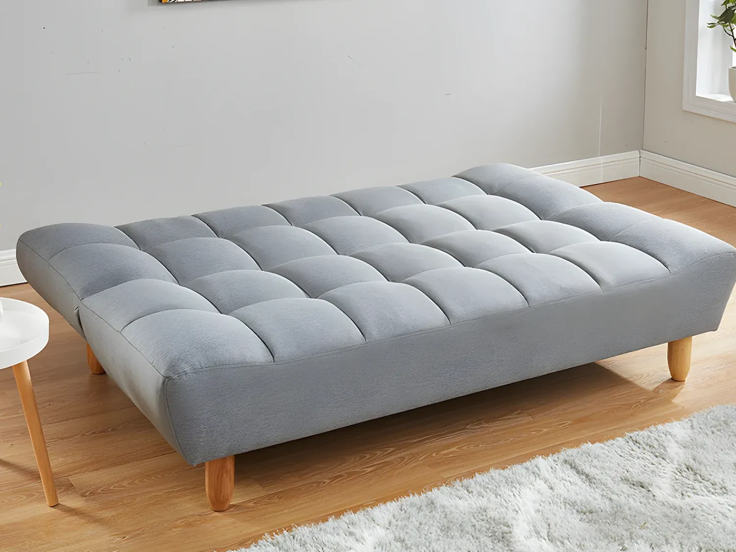 Best Vente-unique Sofá cama de 3 lugares em tecido - ESTEBAN Cinzento
