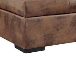 Sofá|Vente-unique Sofá cama de canto direito em microfibra ROMANE II Castanho