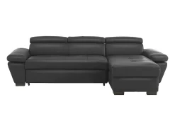 Sale LINEA SOFA Sofá cama de canto direito em dois materiais cinzento escuro JONOVA Cinza antracite