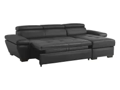 Sale LINEA SOFA Sofá cama de canto direito em dois materiais cinzento escuro JONOVA Cinza antracite
