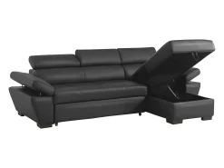 Sale LINEA SOFA Sofá cama de canto direito em dois materiais cinzento escuro JONOVA Cinza antracite