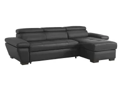 Sale LINEA SOFA Sofá cama de canto direito em dois materiais cinzento escuro JONOVA Cinza antracite