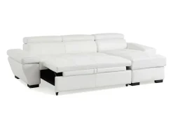 Sofá*LINEA SOFA Sofá cama de canto direito em dois materiais JONOVA Branco