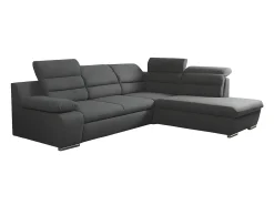Sale Vente-unique Sofá cama de canto direito em tecido antracite PYLOS Cinza antracite