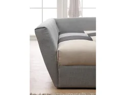Hot Vente-unique Sofá cama de canto esquerdo em tecido cinzento ROMANE Cinzento claro / Cinza antracite
