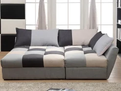 Sofá*Vente-unique Sofá cama de canto esquerdo em tecido cinzento ROMANE Cinzento claro / Cinza antracite