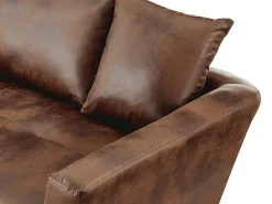 Online Vente-unique Sofá cama de canto esquerdo em microfibra ROMANE II Castanho