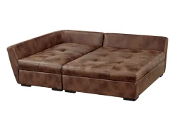Online Vente-unique Sofá cama de canto esquerdo em microfibra ROMANE II Castanho