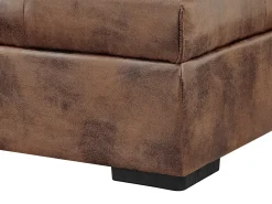 Online Vente-unique Sofá cama de canto esquerdo em microfibra ROMANE II Castanho