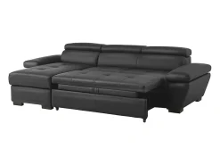 Online LINEA SOFA Sofá cama de canto esquerdo em dois materiais cinzento escuro JONOVA Cinza antracite