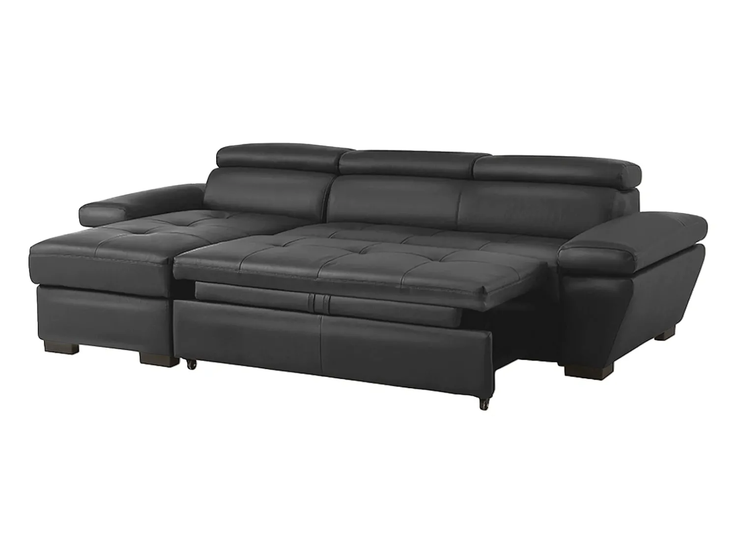 Online LINEA SOFA Sofá cama de canto esquerdo em dois materiais cinzento escuro JONOVA Cinza antracite