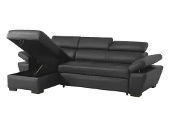 Online LINEA SOFA Sofá cama de canto esquerdo em dois materiais cinzento escuro JONOVA Cinza antracite
