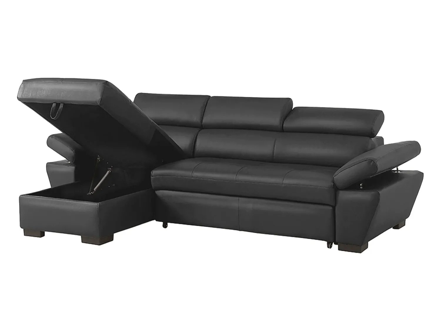 Online LINEA SOFA Sofá cama de canto esquerdo em dois materiais cinzento escuro JONOVA Cinza antracite