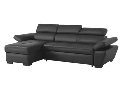 Online LINEA SOFA Sofá cama de canto esquerdo em dois materiais cinzento escuro JONOVA Cinza antracite