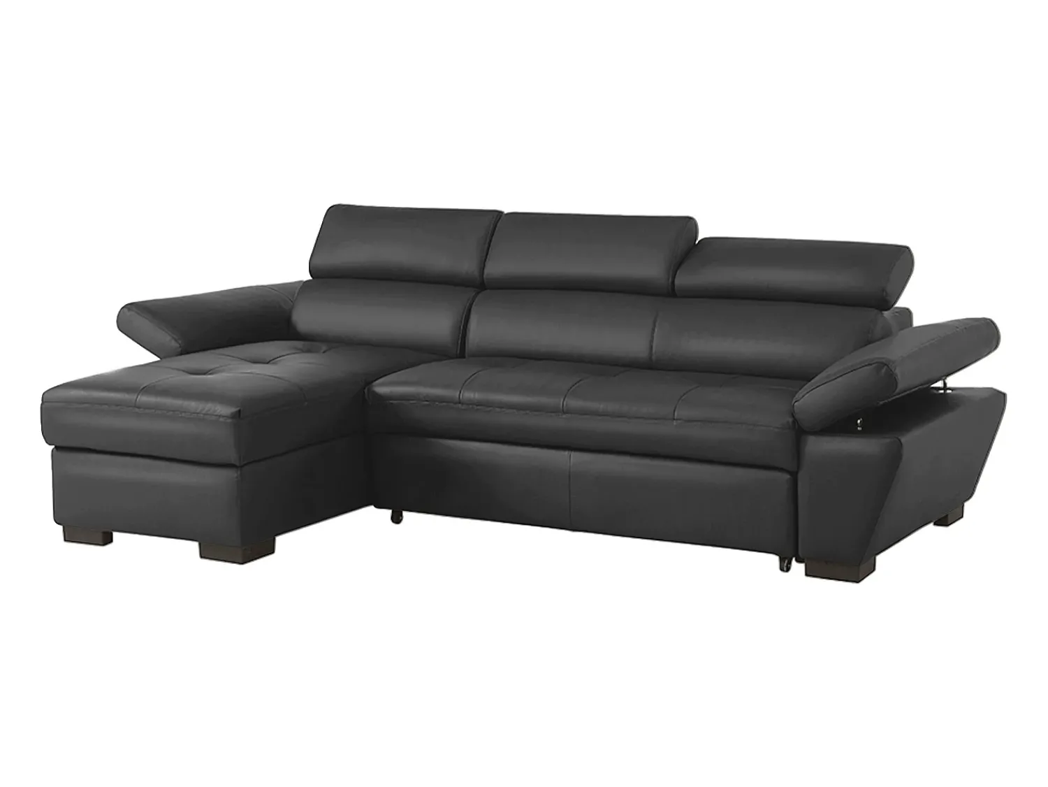 Online LINEA SOFA Sofá cama de canto esquerdo em dois materiais cinzento escuro JONOVA Cinza antracite