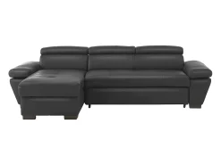 Online LINEA SOFA Sofá cama de canto esquerdo em dois materiais cinzento escuro JONOVA Cinza antracite