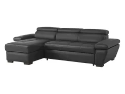 Online LINEA SOFA Sofá cama de canto esquerdo em dois materiais cinzento escuro JONOVA Cinza antracite