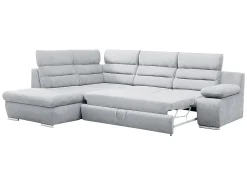 Sofá|Vente-unique Sofá cama de canto esquerdo em tecido Cinzento PYLOS Cinzento claro