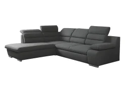 Sofá|Vente-unique Sofá cama de canto esquerdo em tecido antracite PYLOS Cinza antracite