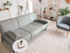 Hot Dmora Sofá cama Dfavill, Sofá cama de tecido, Sofá cama com abertura click-clack, Sofá cama com almofadas, 190x70h80 cm, Cinza Cinzento