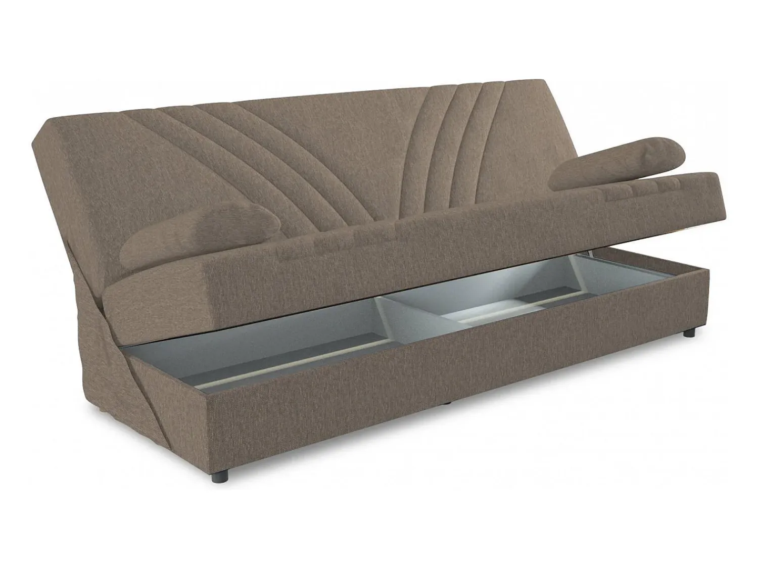 Dmora Sofá cama Dmalama, sofá cama de 3 lugares com arrumação com 2 almofadas incluídas, Sofá da sala em tecido acolchoado com abertura click-clack, 181x81h88 cm,^ Sofá