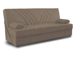 Dmora Sofá cama Dmalama, sofá cama de 3 lugares com arrumação com 2 almofadas incluídas, Sofá da sala em tecido acolchoado com abertura click-clack, 181x81h88 cm,^ Sofá