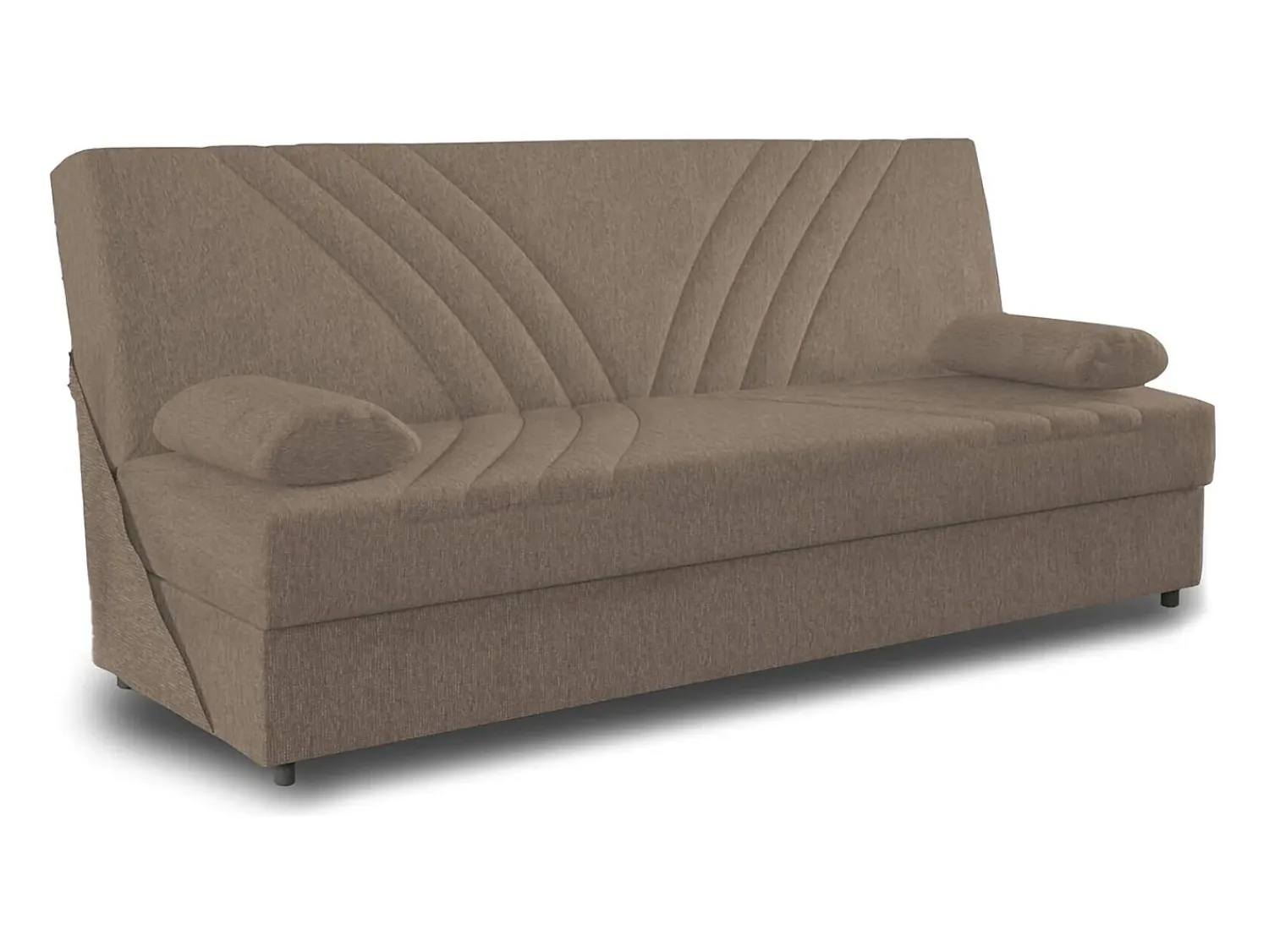 Dmora Sofá cama Dmalama, sofá cama de 3 lugares com arrumação com 2 almofadas incluídas, Sofá da sala em tecido acolchoado com abertura click-clack, 181x81h88 cm,^ Sofá