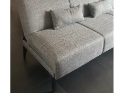 Dmora Sofá cama Hugo, Sofá cama de tecido, Sofá cama com abertura click-clack, Sofá cama com almofadas, 190x70h80 cm, Cinza^ Sofá
