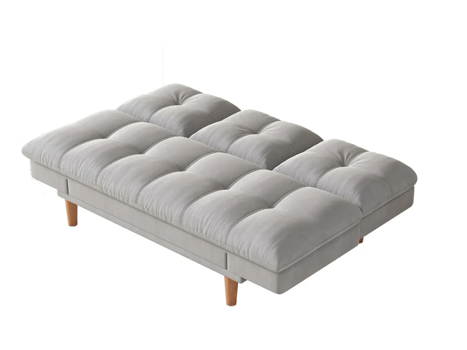 Outlet Concept-Usine Sofá Cama Modular 3 Lugares Tecido Cinza Claro Kalmar Escandinavo Moderno Cinzento