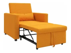 Outlet Sofá cama single Amarelo-escuro 90x165x87 cm tecido SHL521009 Amarelo mostarda