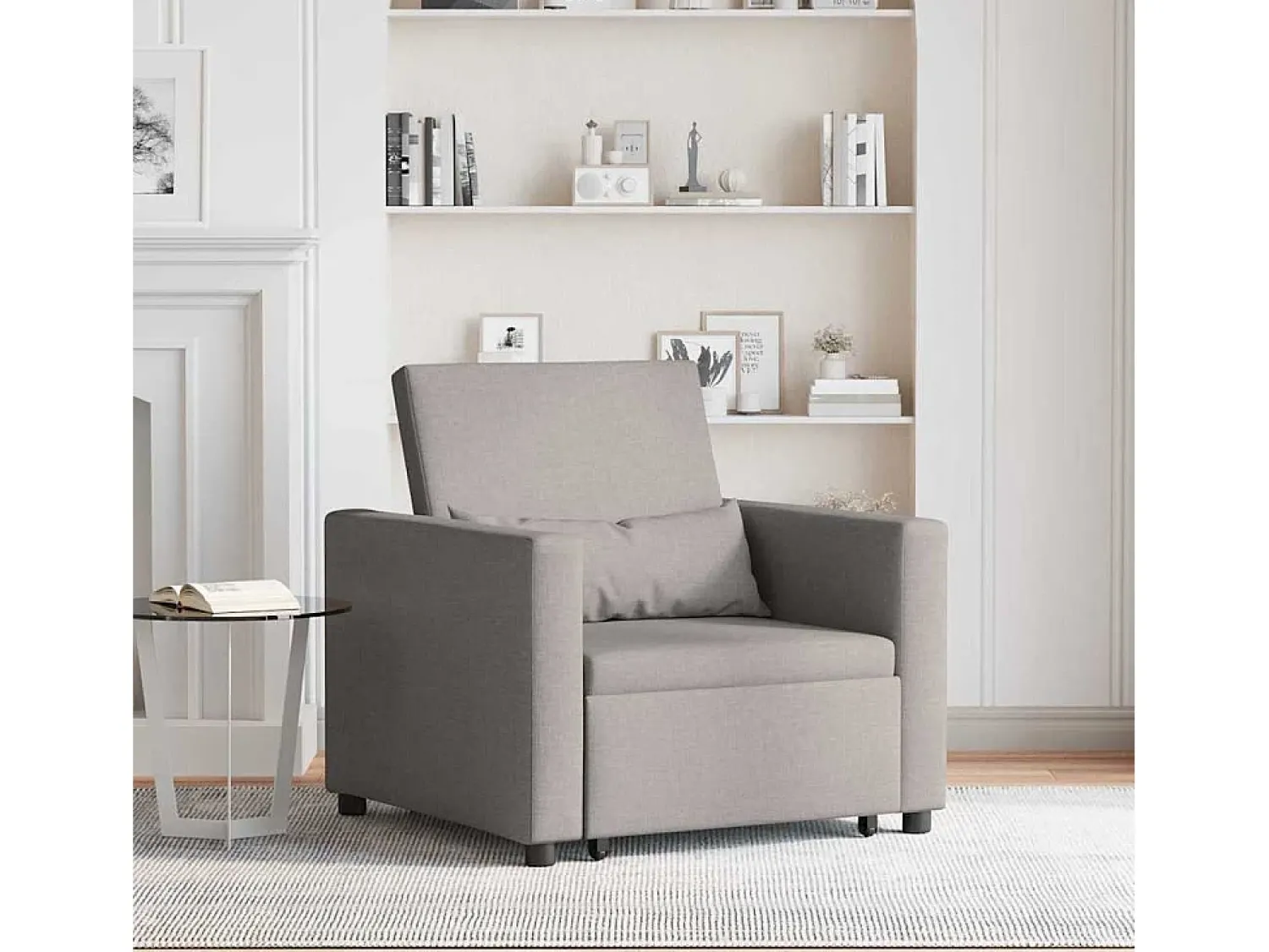 New Sofá cama single Cinzento-acastanhado 90x165x87 cm tecido SHL546617 Taupe
