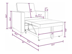 Outlet Sofá cama single Cinzento-claro 90x165x87 cm tecido SHL206923 Cinzento claro