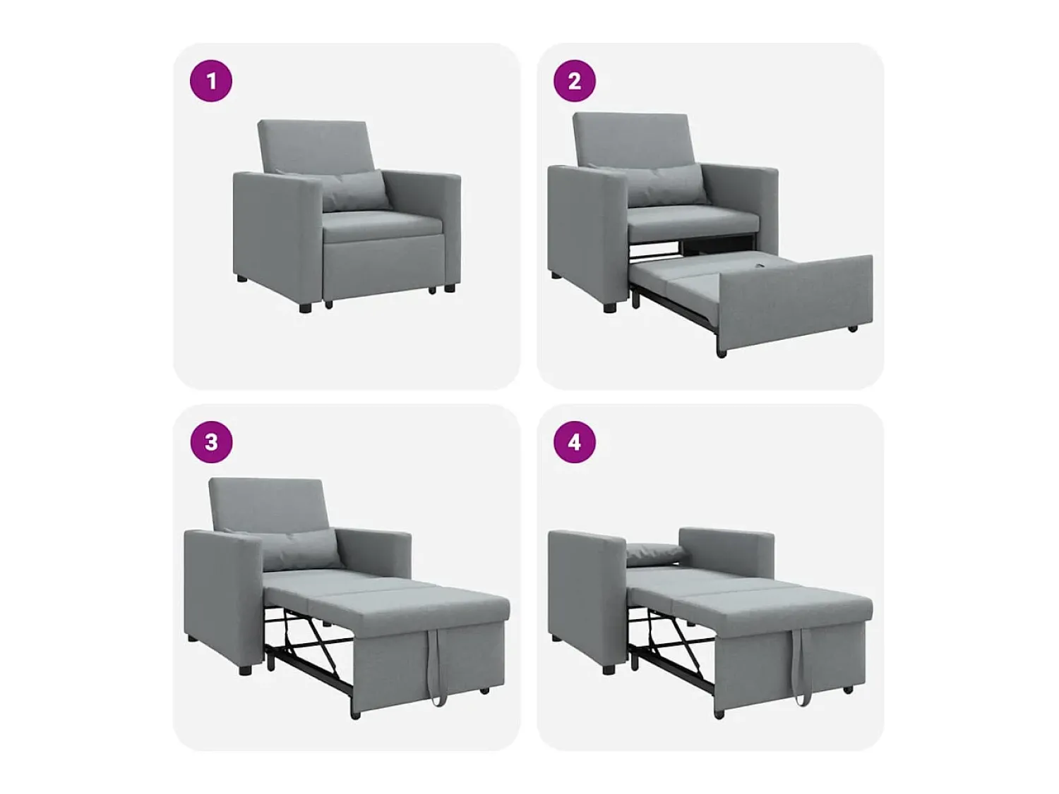 Outlet Sofá cama single Cinzento-claro 90x165x87 cm tecido SHL206923 Cinzento claro