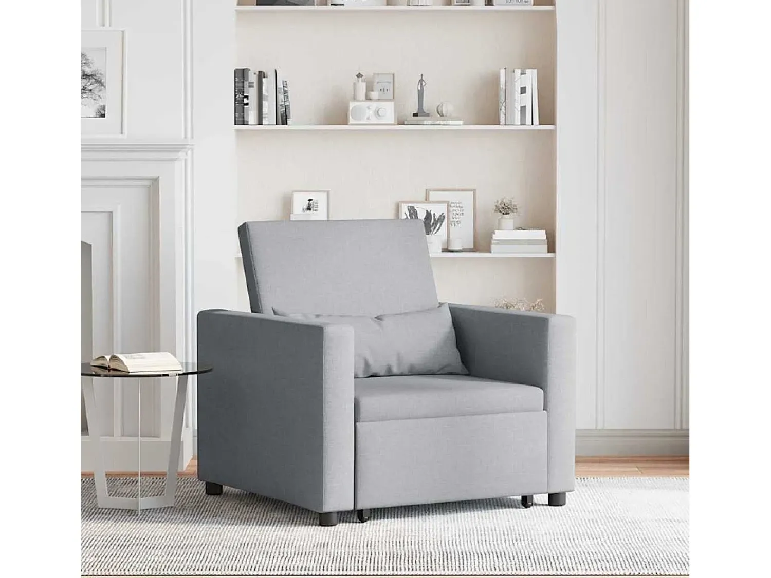 Outlet Sofá cama single Cinzento-claro 90x165x87 cm tecido SHL206923 Cinzento claro
