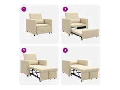 Sofá cama single com rodas 90x165x87 cm tecido SHL225422^ Poltrona