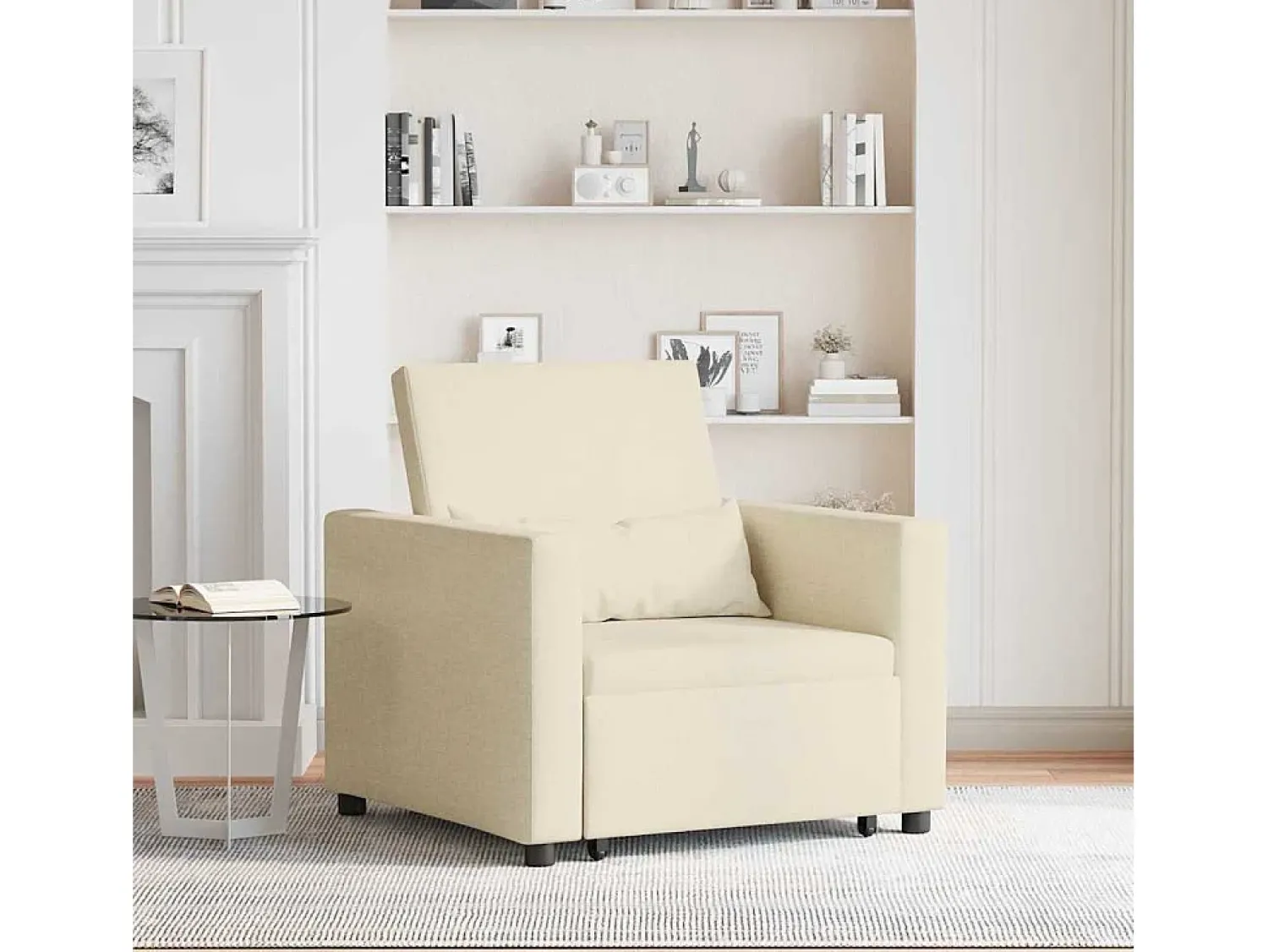 Sofá cama single com rodas 90x165x87 cm tecido SHL225422^ Poltrona