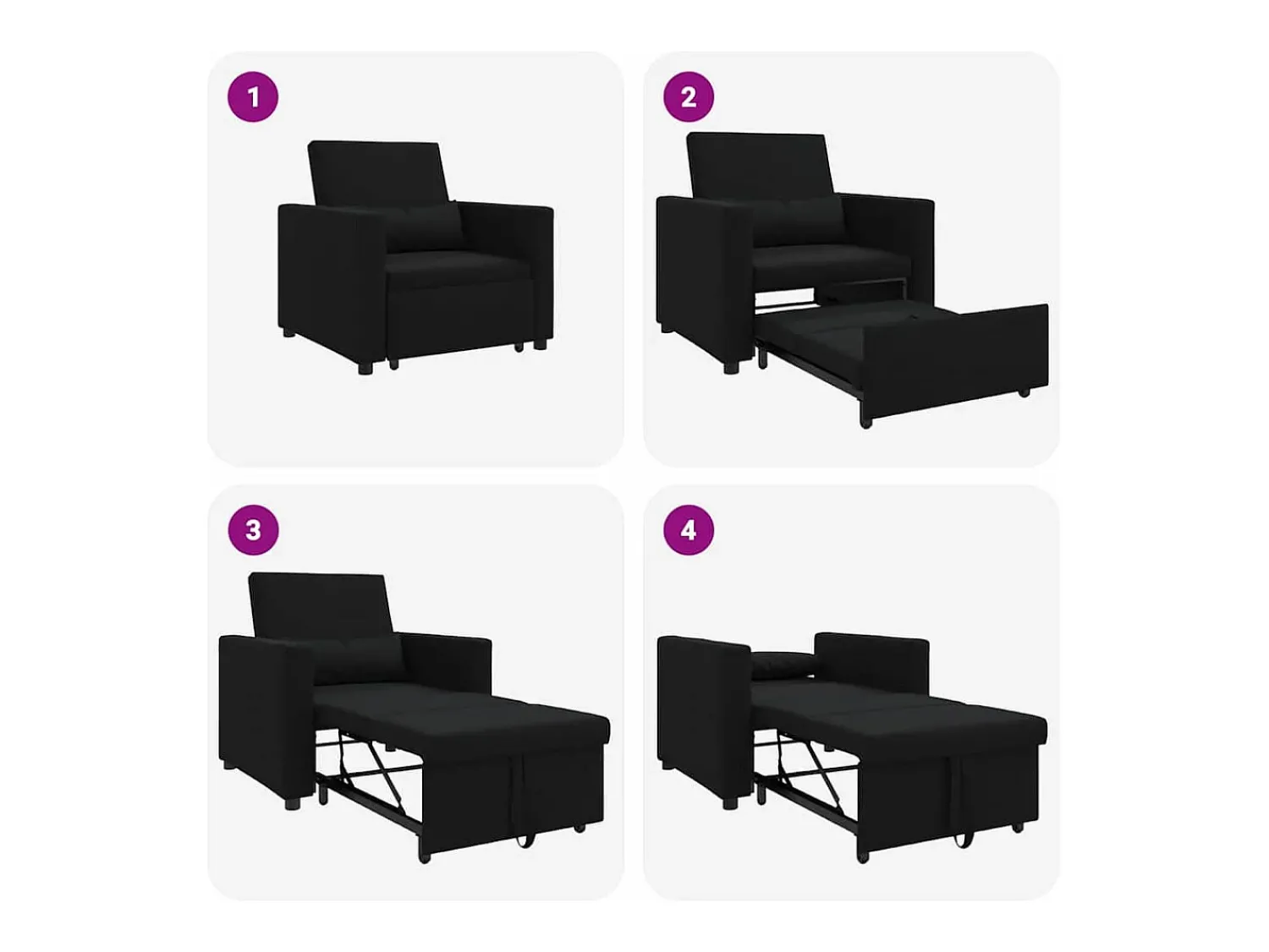 Sofá cama single com rodas 90x165x87 cm tecido SHL709150^ Poltrona