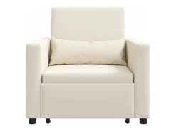 Poltrona* Sofá cama single com rodas Branco 90x165x87 cm tecido SHL683656 Creme