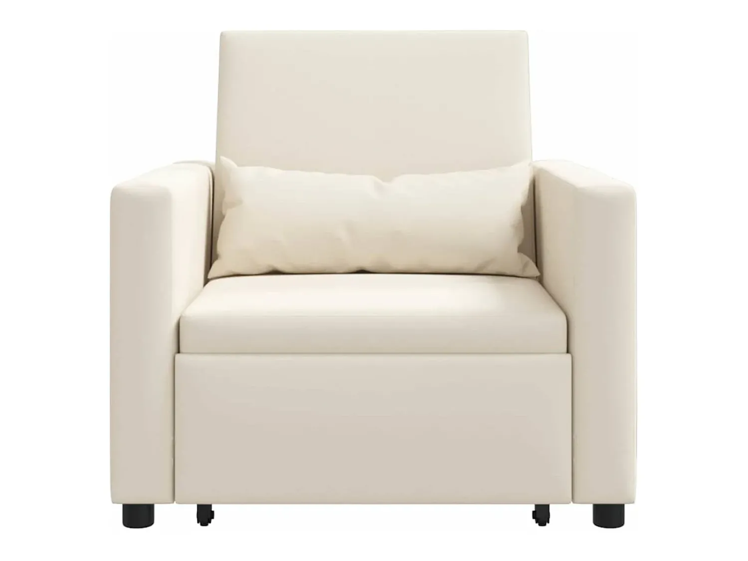 Poltrona* Sofá cama single com rodas Branco 90x165x87 cm tecido SHL683656 Creme