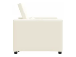 Poltrona* Sofá cama single com rodas Branco 90x165x87 cm tecido SHL683656 Creme