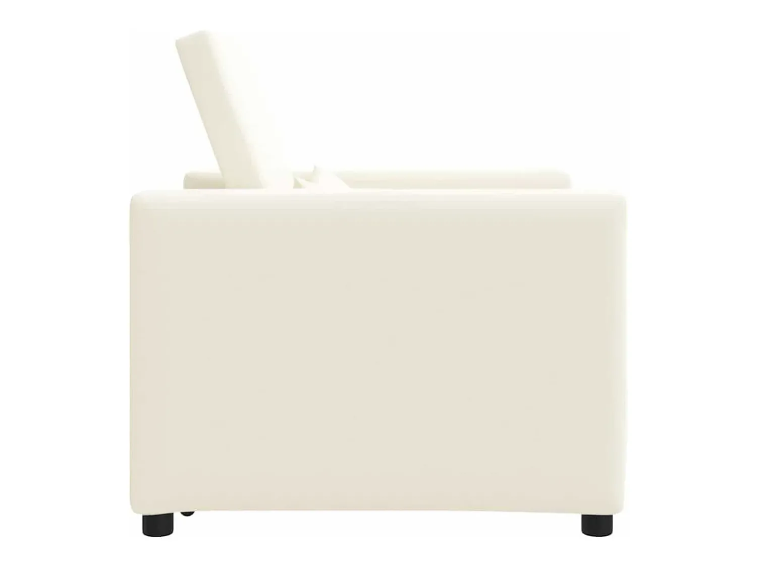 Poltrona* Sofá cama single com rodas Branco 90x165x87 cm tecido SHL683656 Creme
