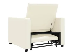 Poltrona* Sofá cama single com rodas Branco 90x165x87 cm tecido SHL683656 Creme