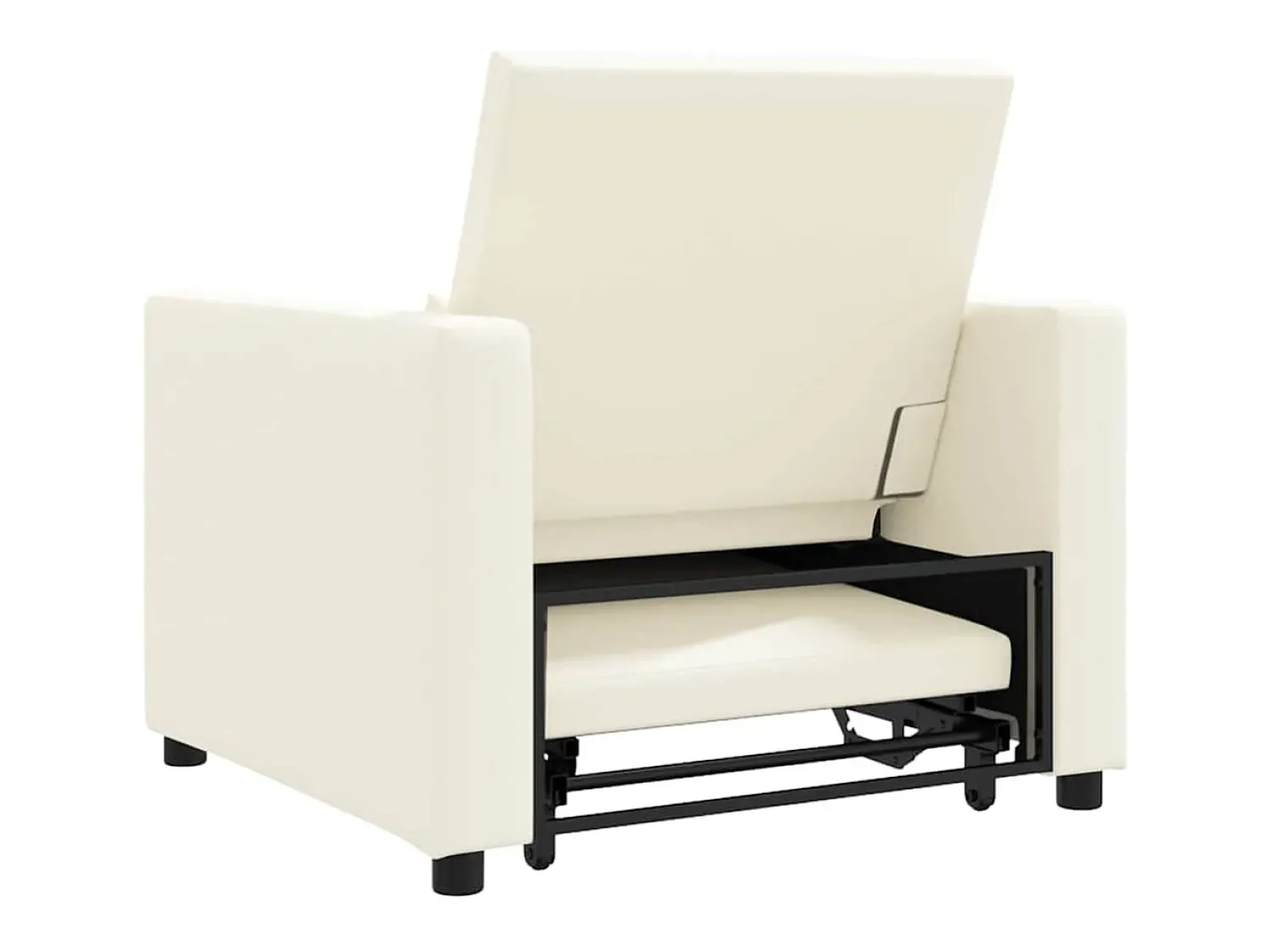 Poltrona* Sofá cama single com rodas Branco 90x165x87 cm tecido SHL683656 Creme