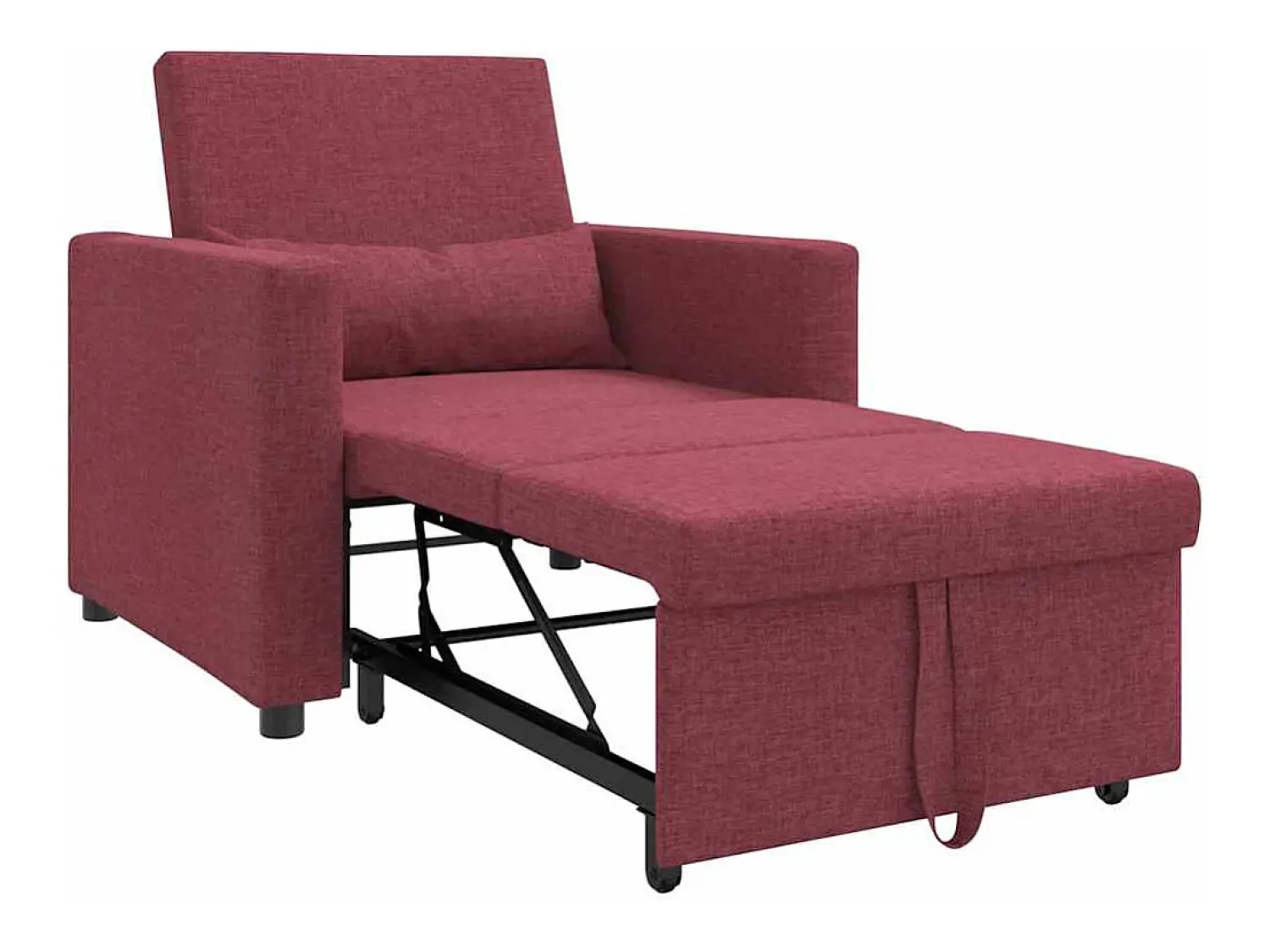 Sale Sofá cama single tinto 90x165x87 cm tecido SHL554861 Vermelho