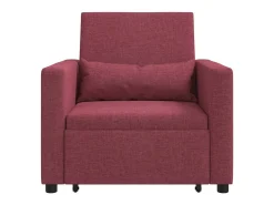 Sale Sofá cama single tinto 90x165x87 cm tecido SHL554861 Vermelho