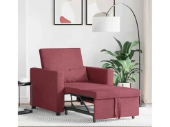 Sale Sofá cama single tinto 90x165x87 cm tecido SHL554861 Vermelho