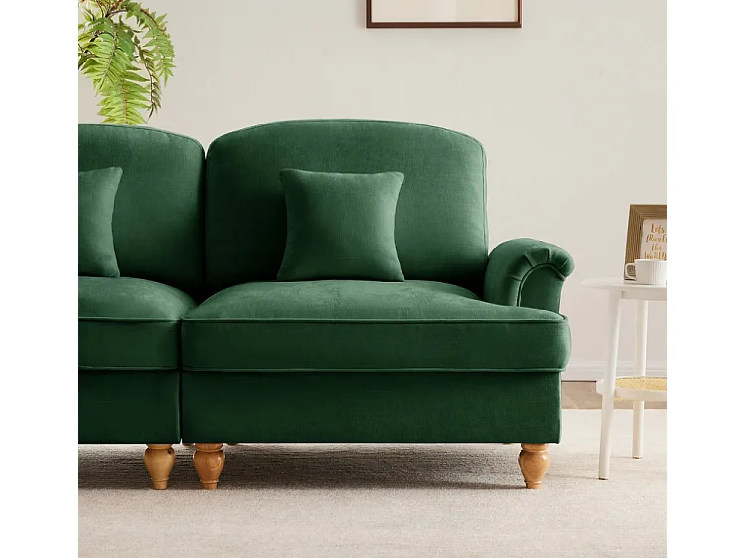 DripeX Sofá Cantinho Modular 3 Lugares em U - Chenille - Capa Removível e 2 Pufs - 272x140x93cm -^ Sofá