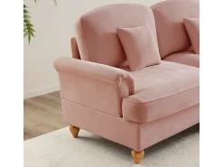 DripeX Sofá Cantinho Modular 3 Lugares Chenille - Capa Removível e Puf Móvel - 272x140x93cm -^ Sofá